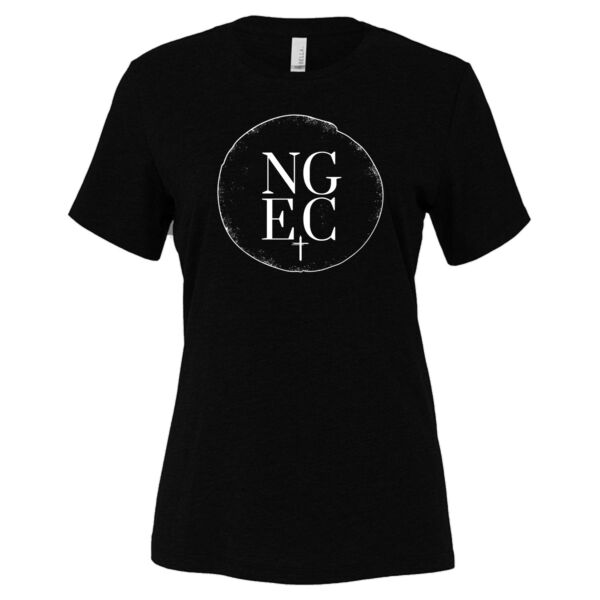 North Grove Evangelical Church Logo 1 - Women’s Relaxed Fit Heather CVC Tee Thumbnail