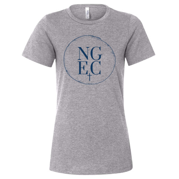 North Grove Evangelical Church Logo 1 - Women’s Relaxed Fit Heather CVC Tee Thumbnail